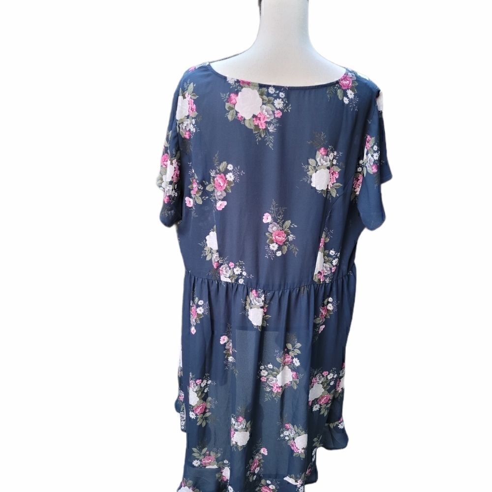 Torrid Floral Tunic with Ruffled High Low Hem - Picture 3 of 9
